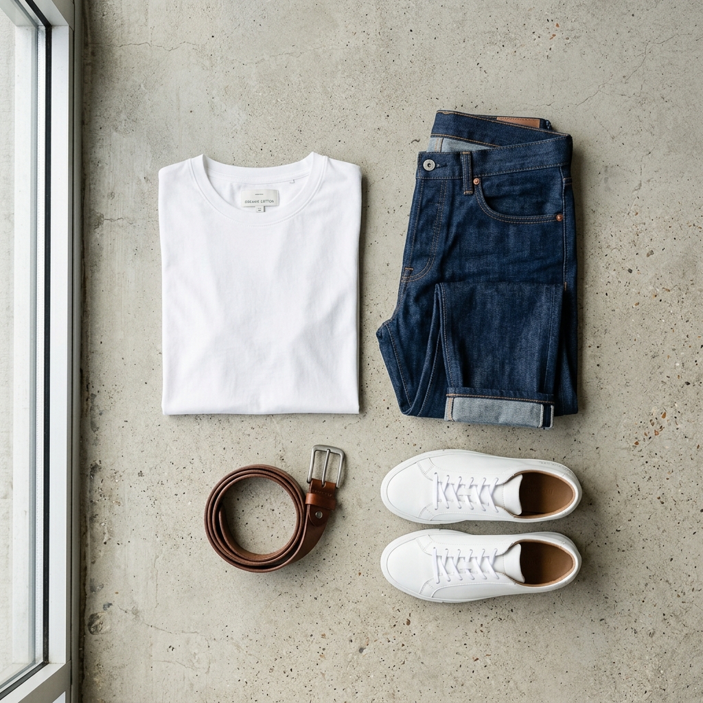 Stylish Levi's 511 Slim Outfit Flatlay