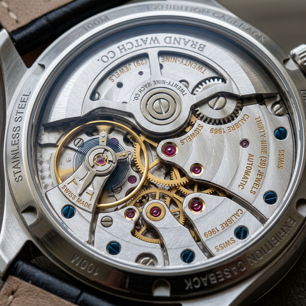 Exhibition Caseback Showing Automatic Watch Movement