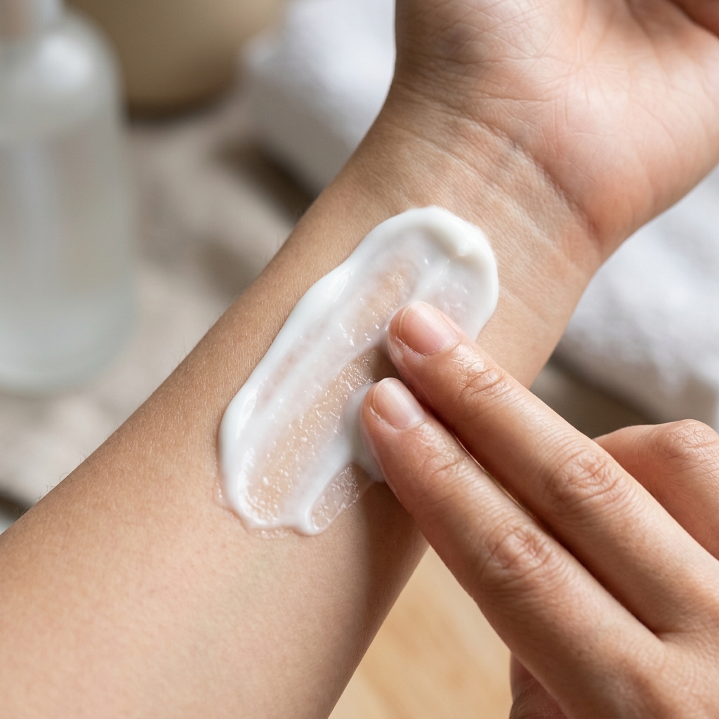 CeraVe Hydrating Cleanser non-foaming lotion texture on skin