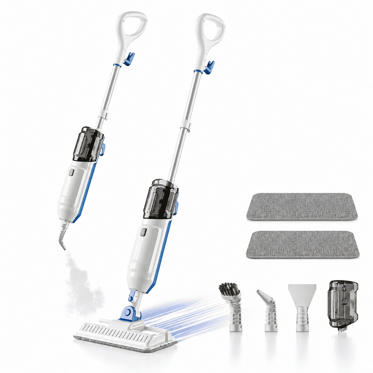 Prettycare Steam Mop, Handheld Steam Cleaner for Floor Cleaning, Detachable Steam Mop for Tile and Hardwood,Blue