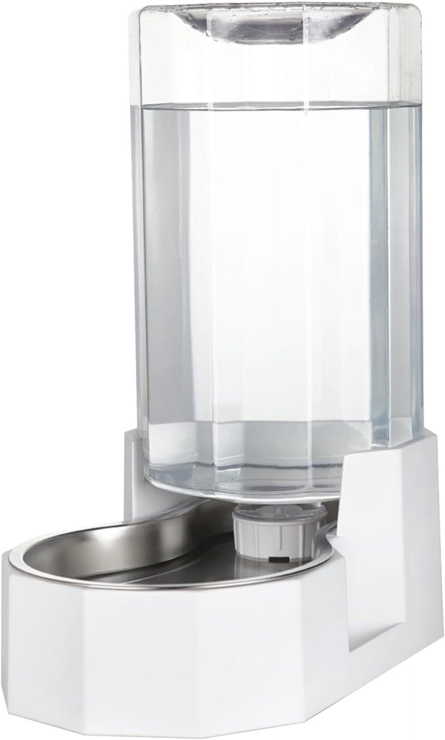 RIZZARI White 9L Automatic Pet Water Dispenser -  Stainless Steel Gravity Pet Feeder for Dogs and Cats Large Capacity