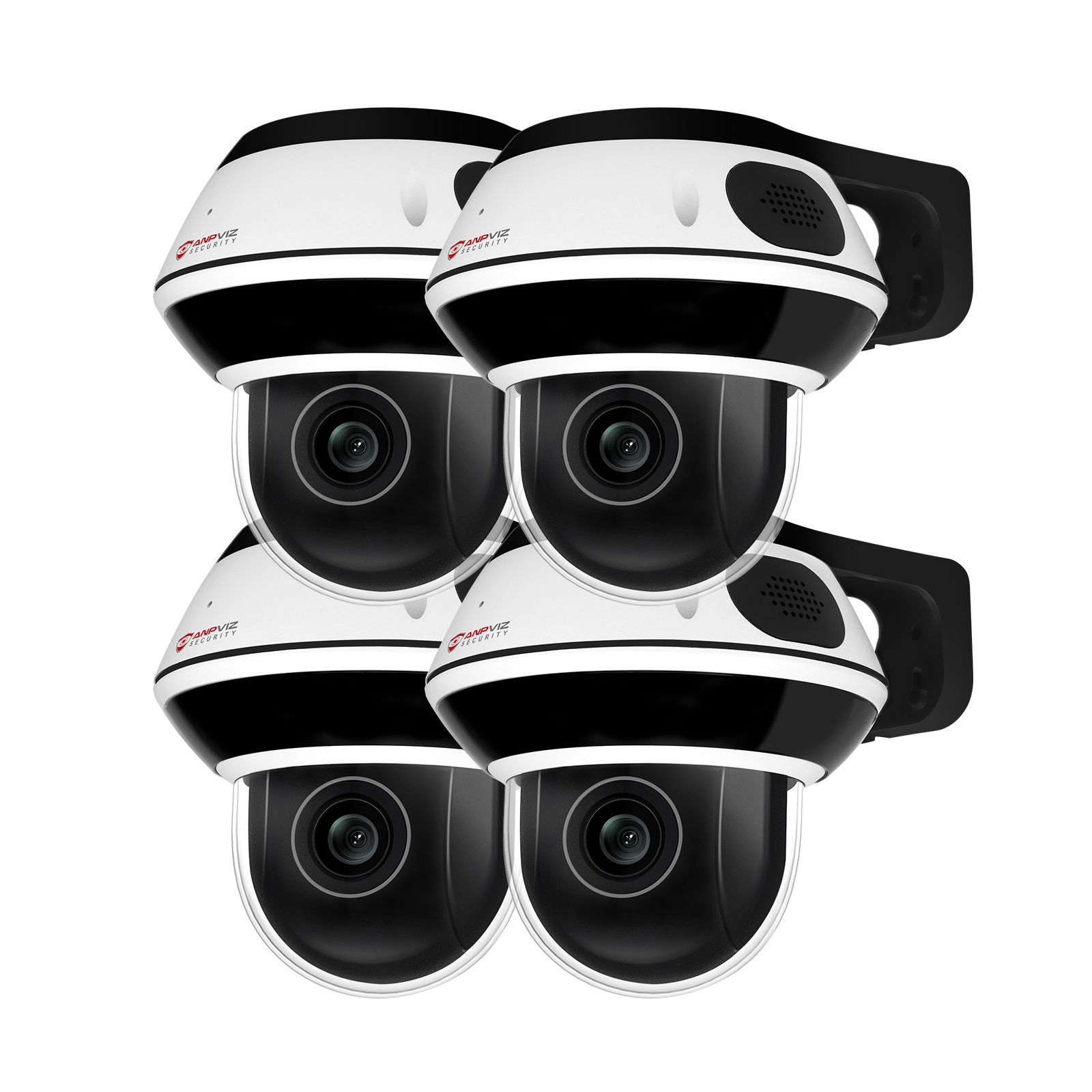USA Only Anpviz 4PCS UltraHD 4K 8MP PTZ POE IP Camera Outdoor with 5X Optical Zoom, 1/2.8andquot; Sensor Dome Security IP Camera, Two-Way Audio, Human Vehicle Detection, 512GB SD Slot, 130ft I
