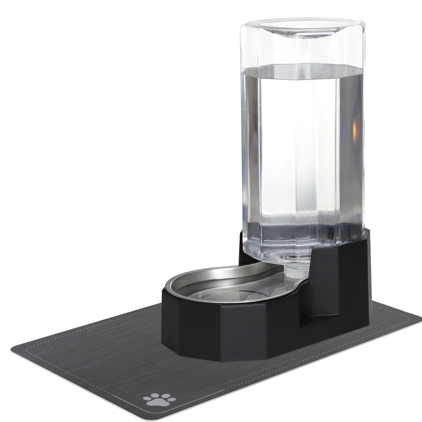 RIZZARI 9L Black Pet Water Dispenser - Automatic Stainless Steel Gravity Pet Feeder for Medium and Large-Sized Dogs and Cats