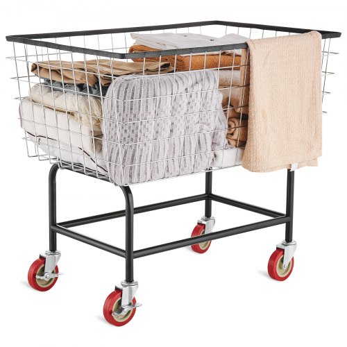 VEVOR Wire Laundry Cart, 4.5 Bushel Wire Laundry Basket with Wheels, 35\\x15.7\\x22\\ Commercial Wire Laundry Basket Cart, Steel Frame with Chro